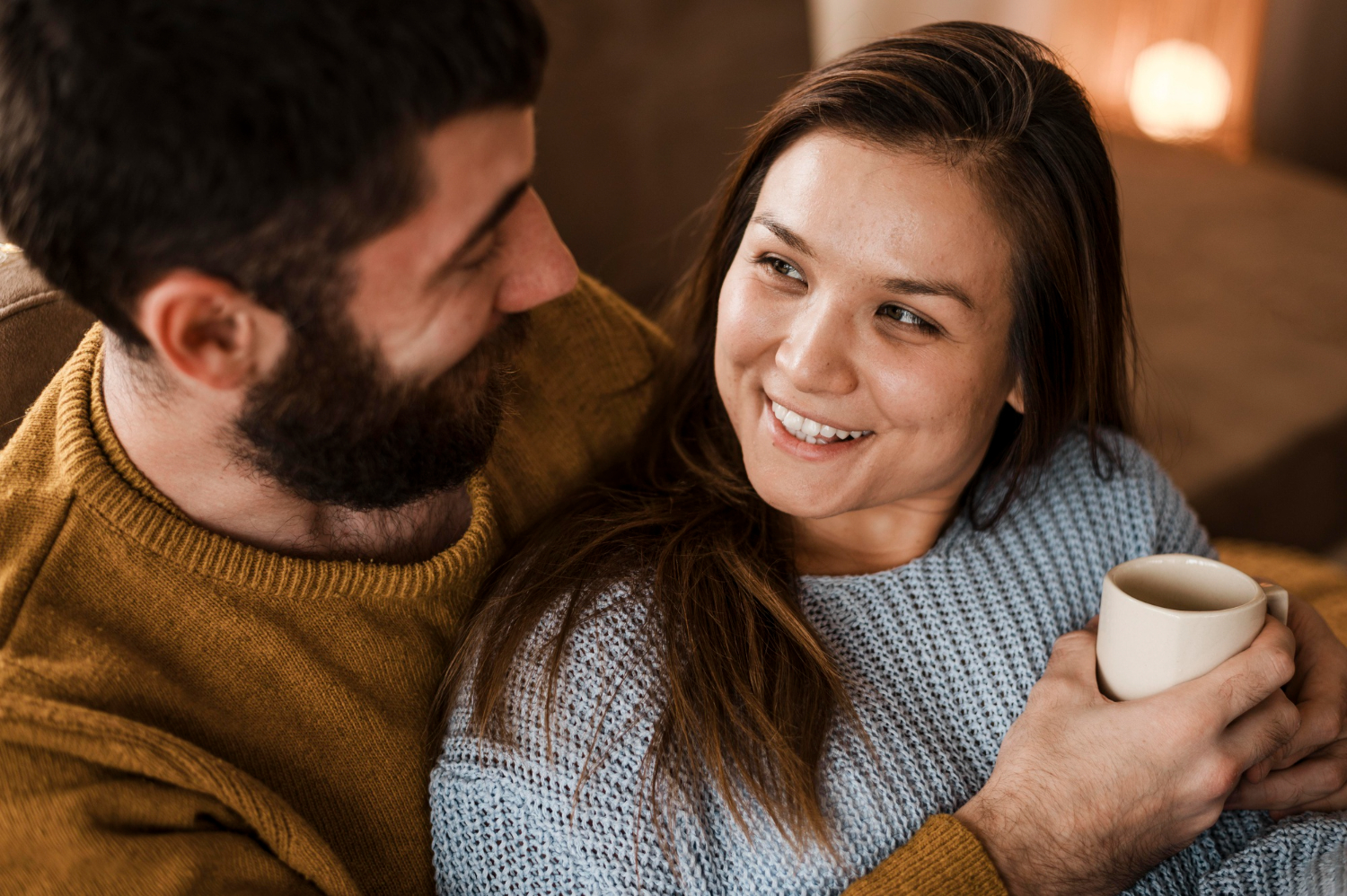 Couple participating in online couples therapy at Advanced Client Care