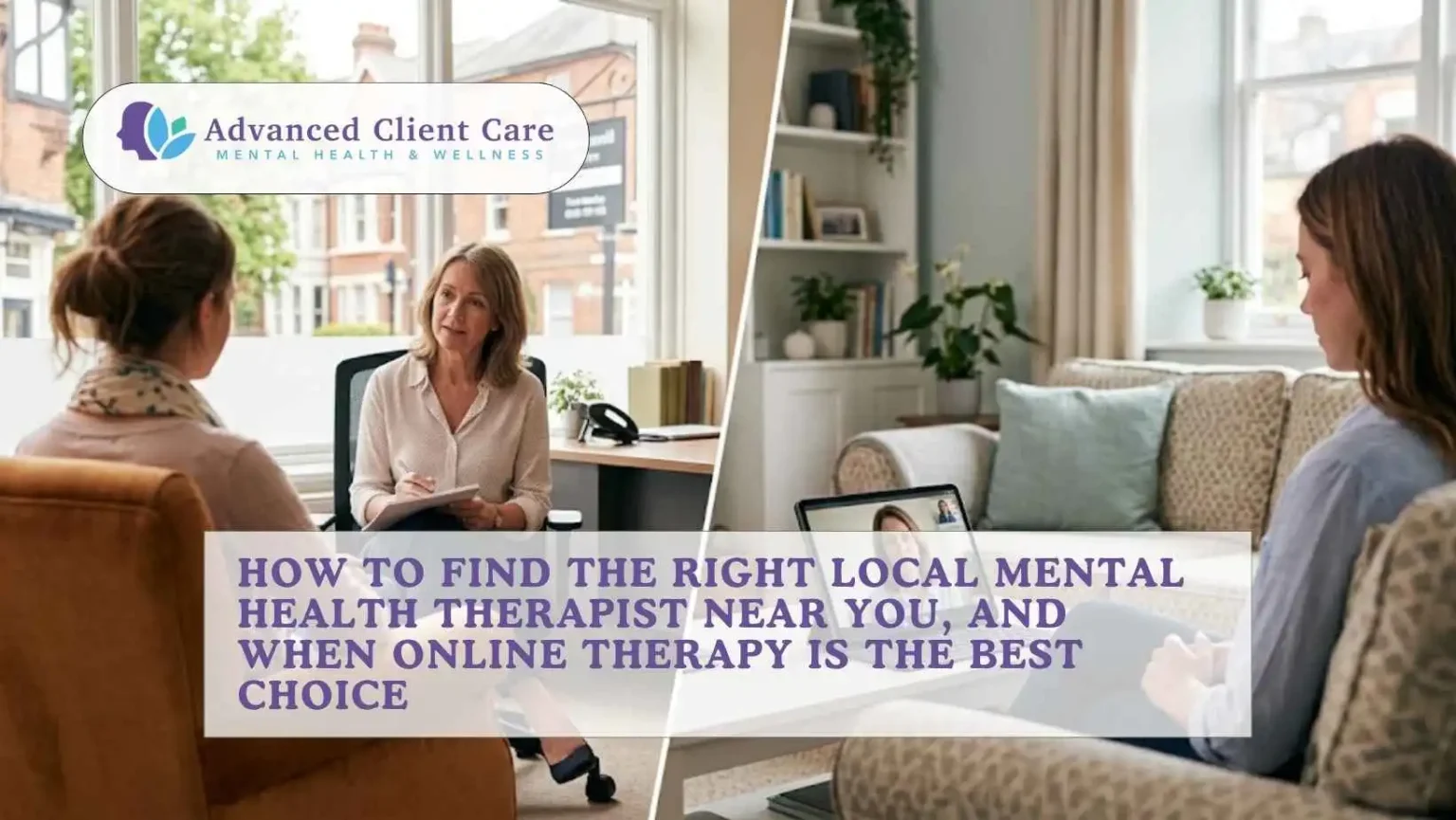 How to Find the Right Local Mental Health Therapist Near You, and When Online Therapy Is the Best Choice