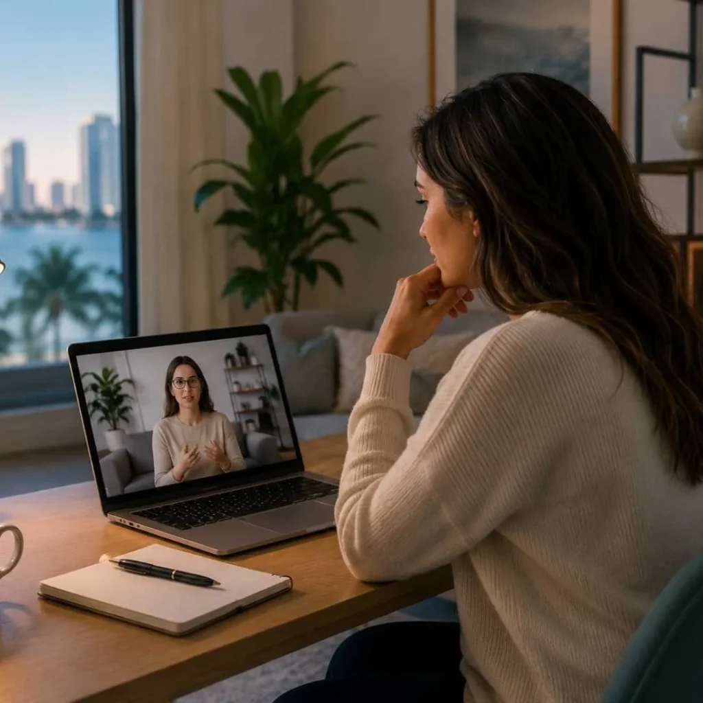HIPAA-compliant online therapy available for Miami residents.
